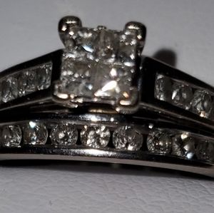 14k White Gold Diamond Wedding Set